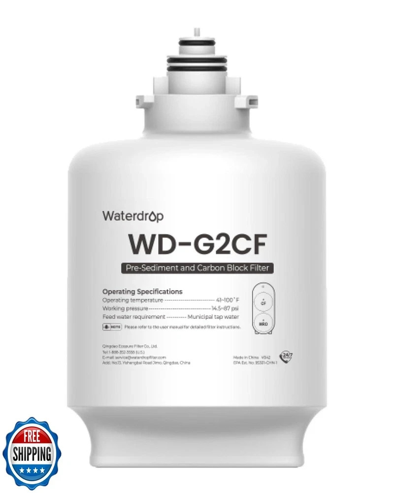 Waterdrop WD-G2CF Filter, Replacement for WD-G2-W, WD-G2-B, WD-G2P600-W Rever