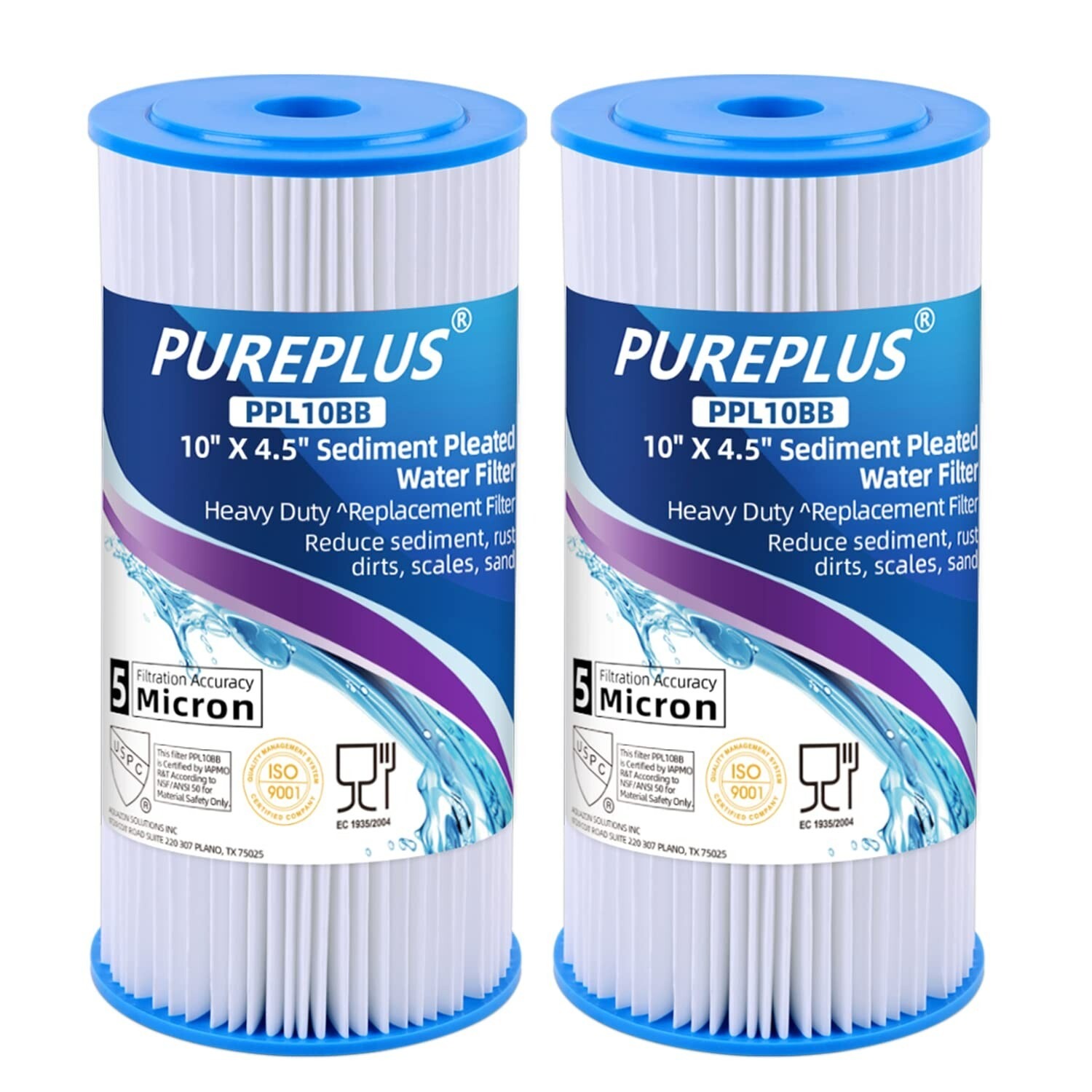 10″ x 4.5″ Whole House Replacement for GE FXHSC, Culligan R50-BBSA, 2PACK