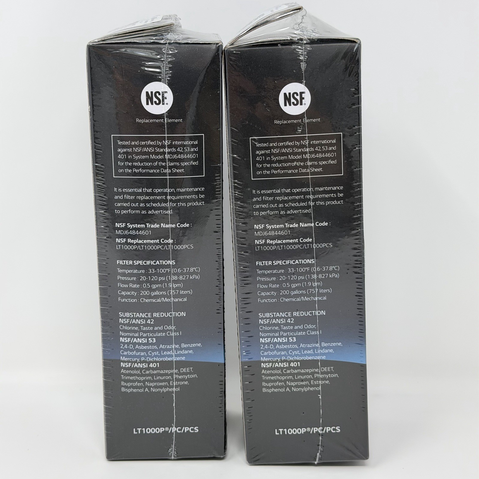 Genuine LG Water Filter Replacement Cartridge LT1000P/PC/PCS – Sealed Lot Of 2