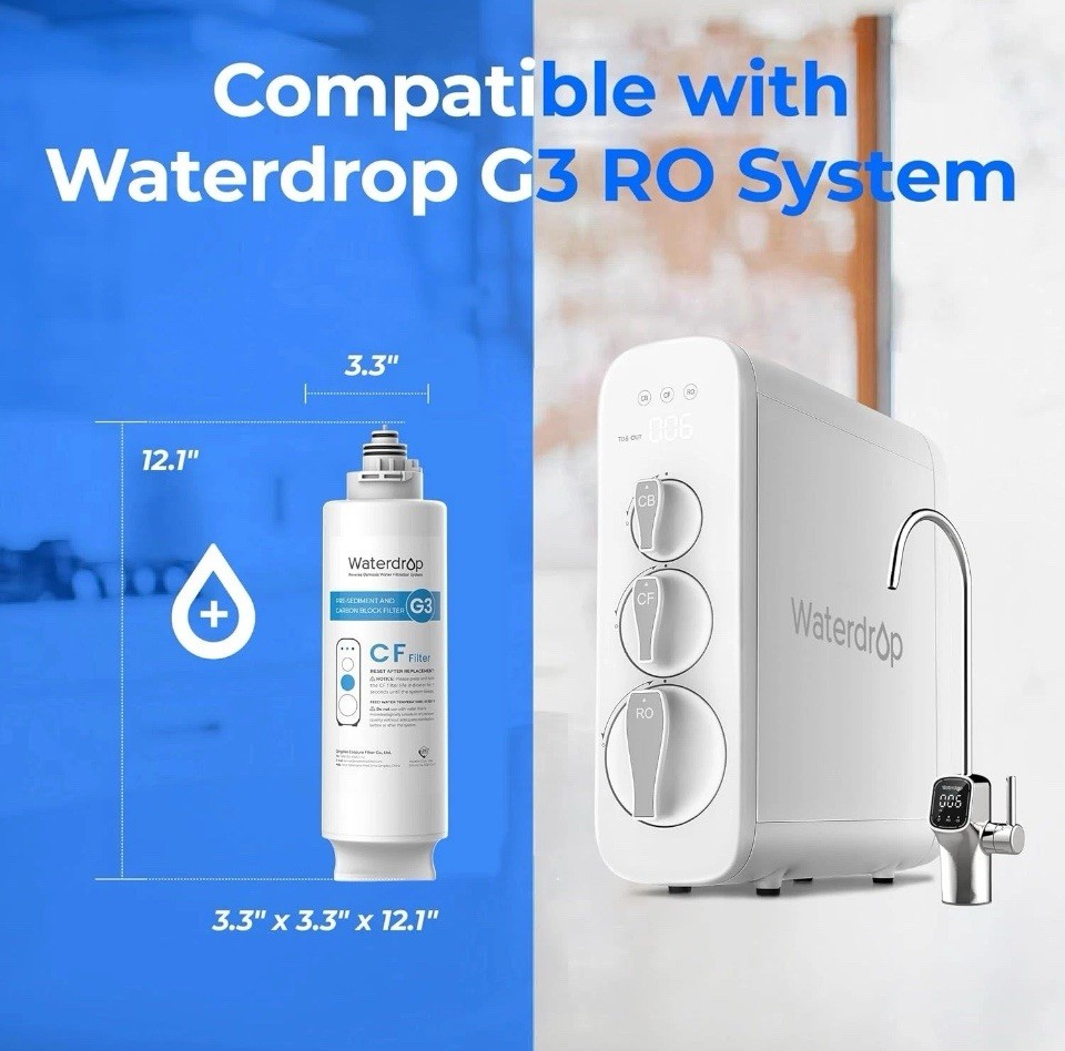 NEW Waterdrop WD-G3-CF Filter, Replacement for WD-G3-W, WD-G3P600 & WD-G3P800-W