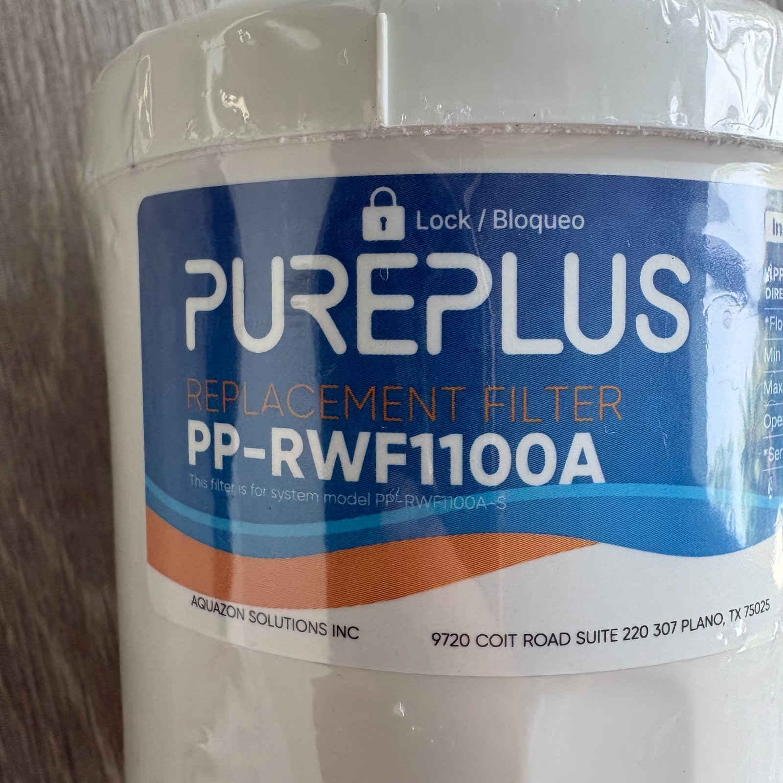 PurePlus Replacement Water Filter PP-RWF1100A For System Model PP-RWF1100A-S New