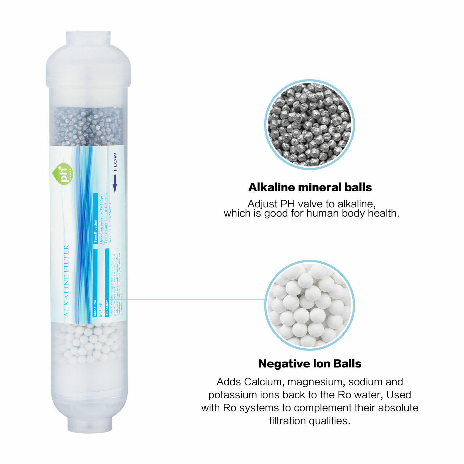 6 Stage Advanced Reverse Osmosis Drinking Water System add Alkaline Filter 75GPD