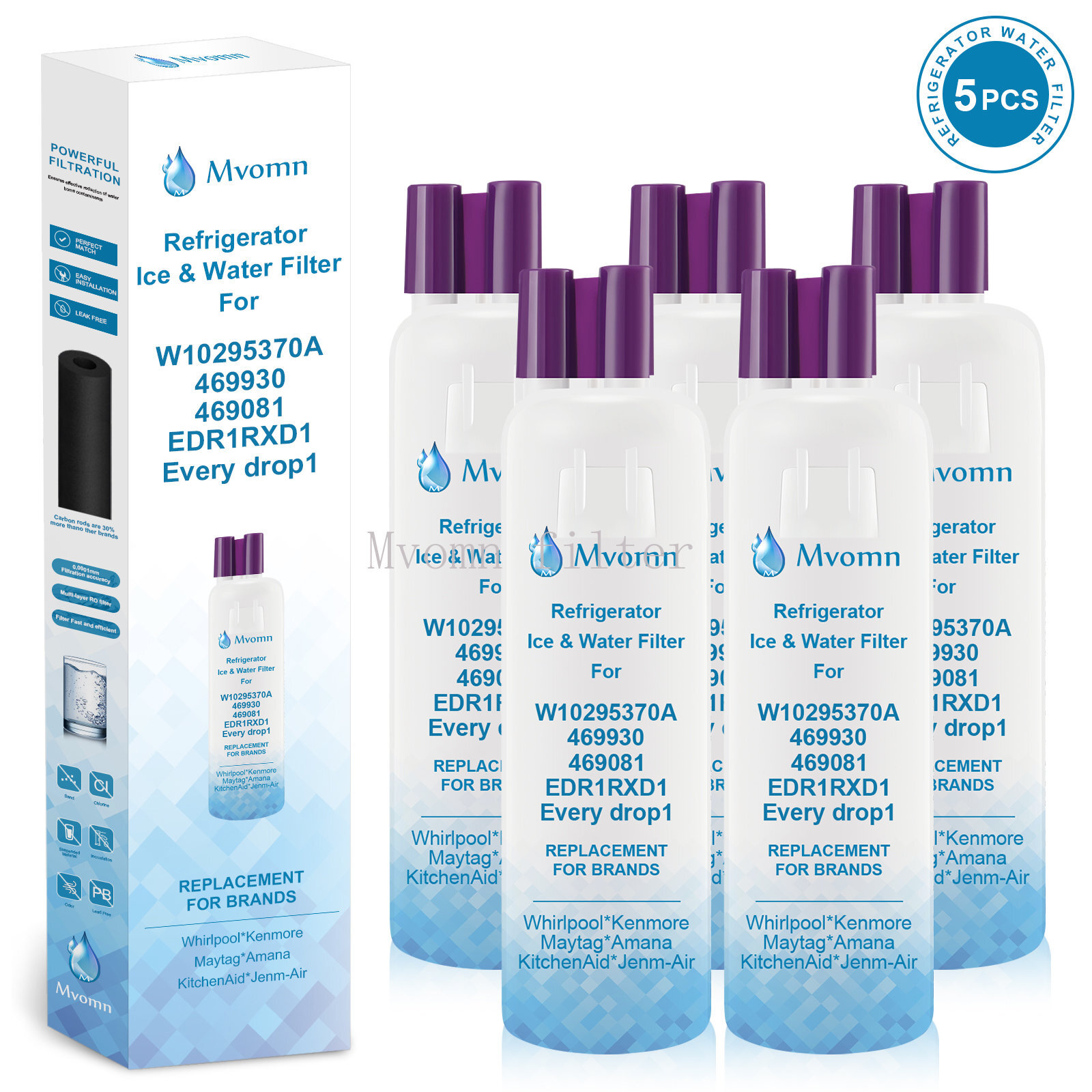 5Pack Kenmore 9081 Replacement Refrigerator Water Filter 46-9081 46-9930