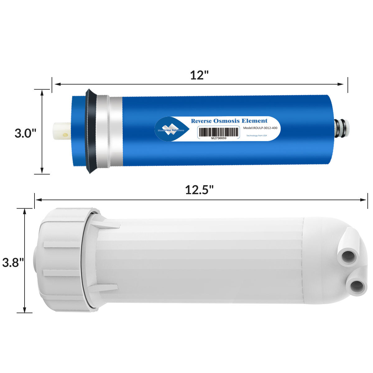 10 Pack 400 GPD Reverse Osmosis RO Membrane Maple Syrup Water Filter Housing Set