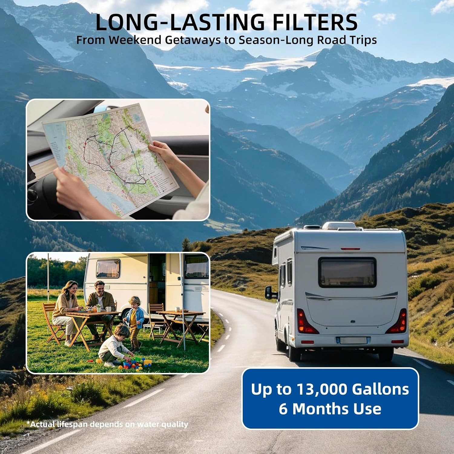 RV Water Filter System 3 Stage Steel Mount Brass Fittings Boat Camper Car Wash