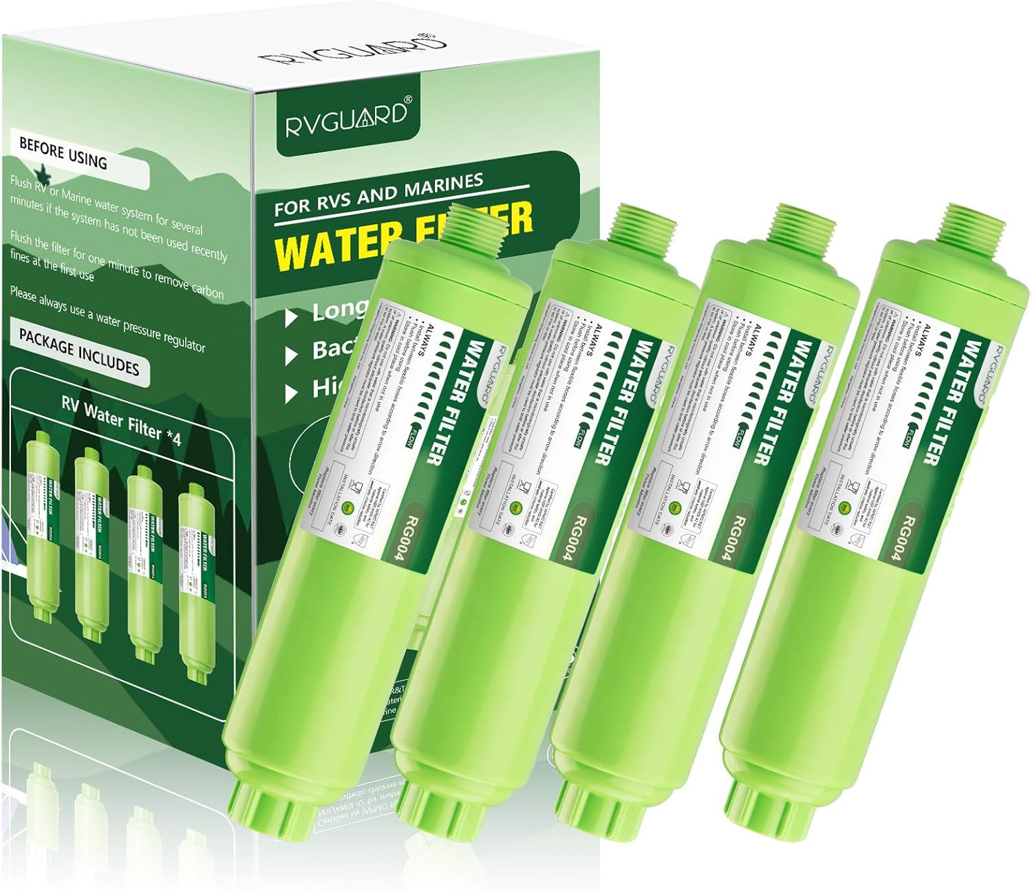 RVGUARD Inline RV Water Filter, Reduces Odors, Bad Taste, Rust, Chlorine, Ideal