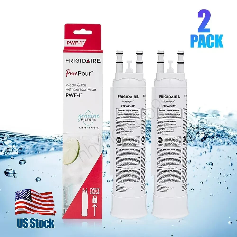 2 Pack New FPPWFU01 PWF-1 Refrige Fit For Frigidaire PurePour Water &Ice Filter