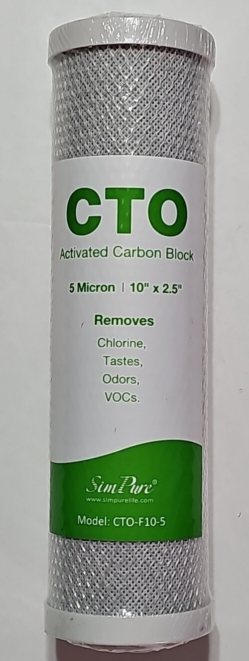 SimPure CTO-F10-5 Activated Carbon Block House Water Filter 10″ × 2.5″