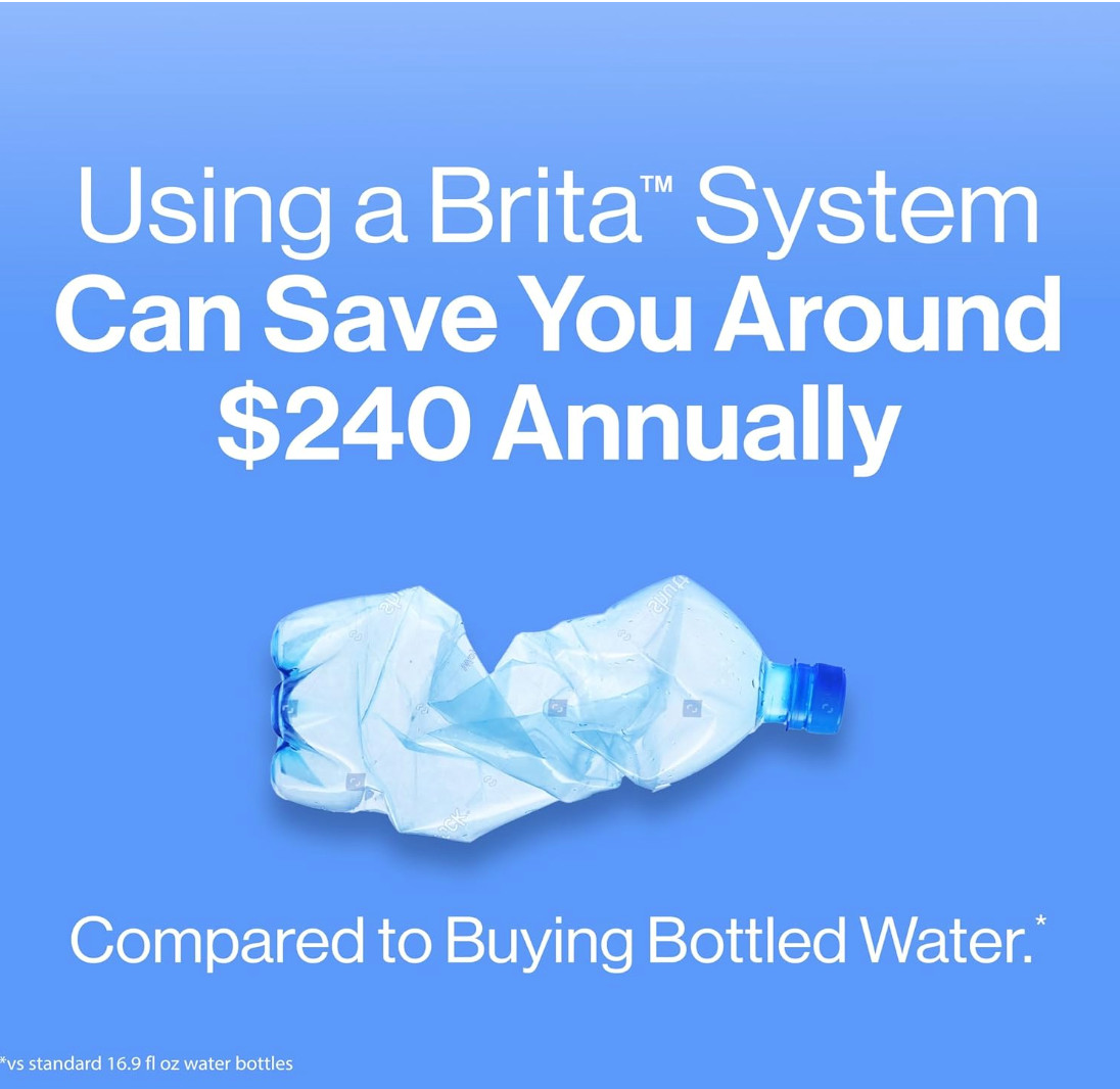 Brita Large 10-Cup Water Filter Pitcher – Bright White | Includes 2 Filters | BP