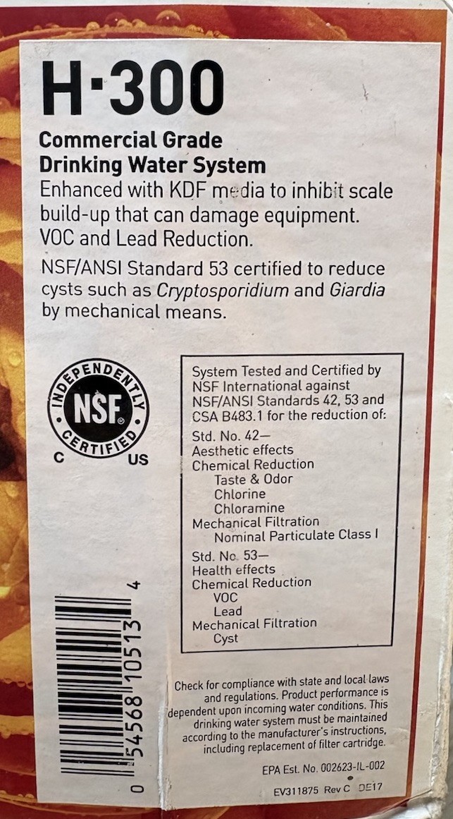 Pentair Everpure H-300 Commercial Grade Drinking Water Filtration System