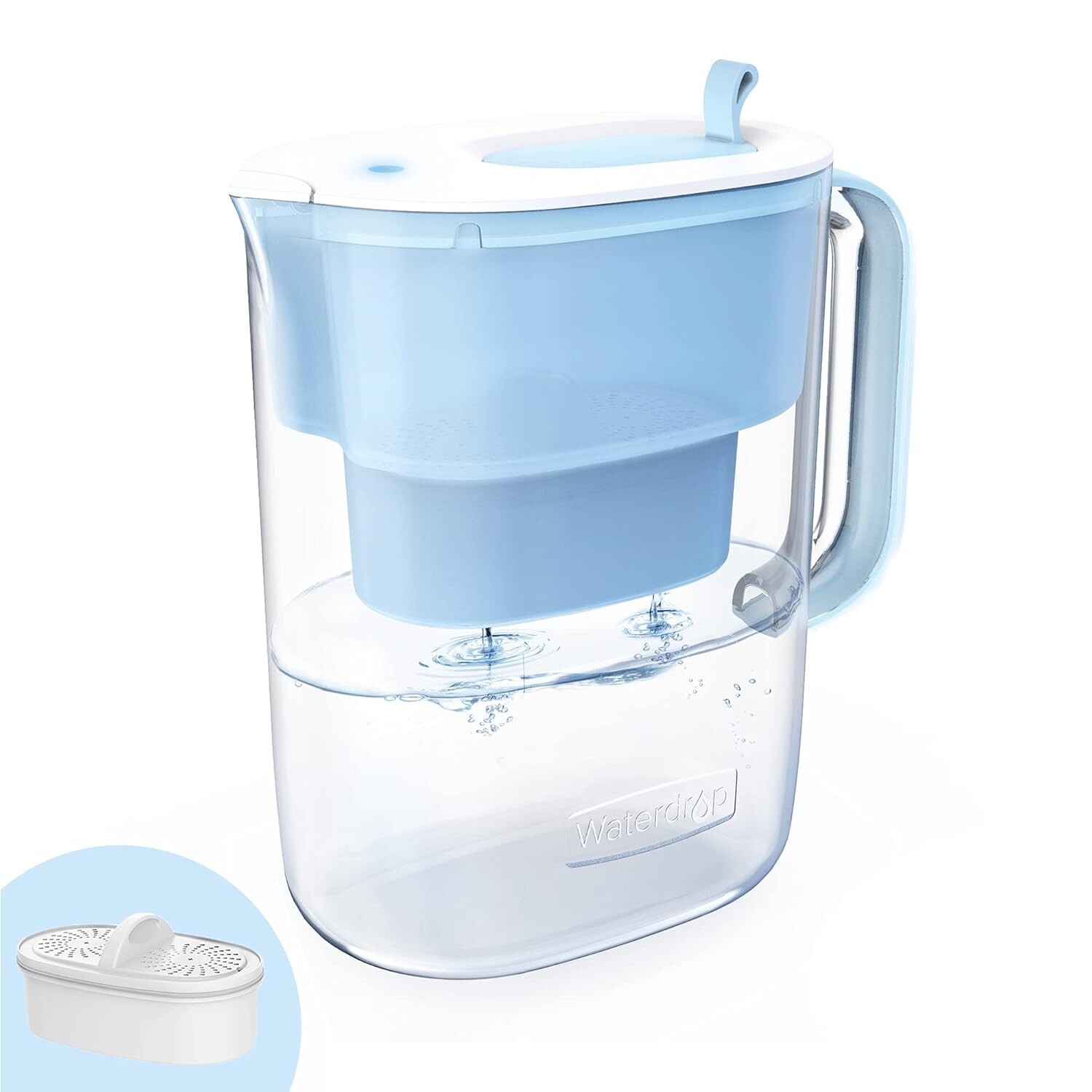 Waterdrop 200-Gallon Long-Life 10-Cup Water Filter Pitcher with 1 Filter,Blue