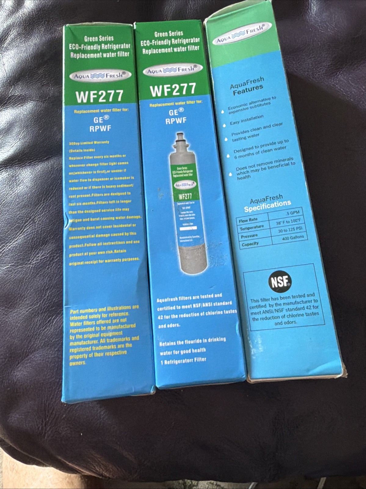 Aqua Fresh Replacement GE Water Filter WF277 – New Open Box 3 Pack – 400 Gallons