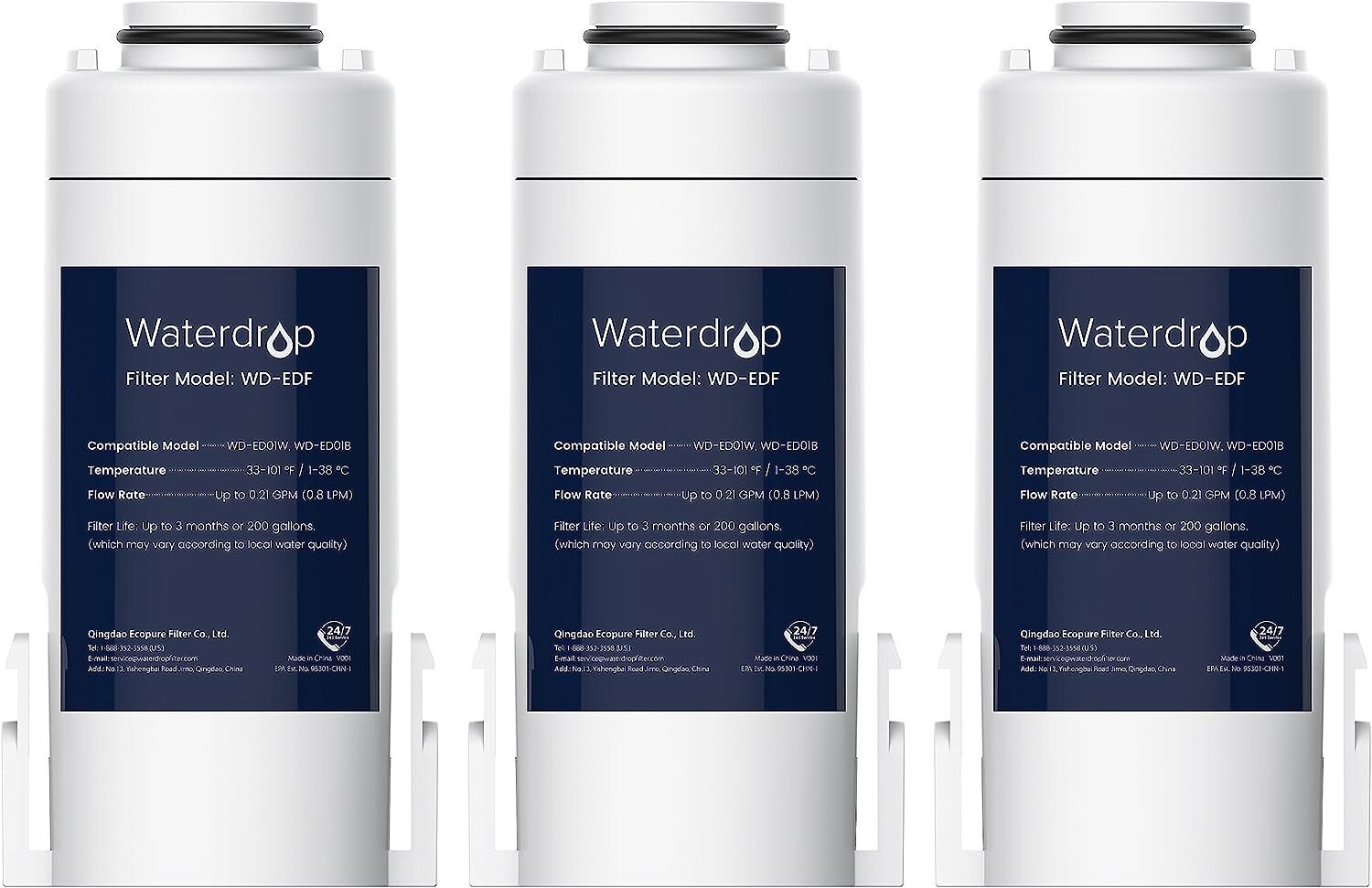 Waterdrop WD-EDF Replacement Filters for Waterdrop Instant Water Filter Pitcher