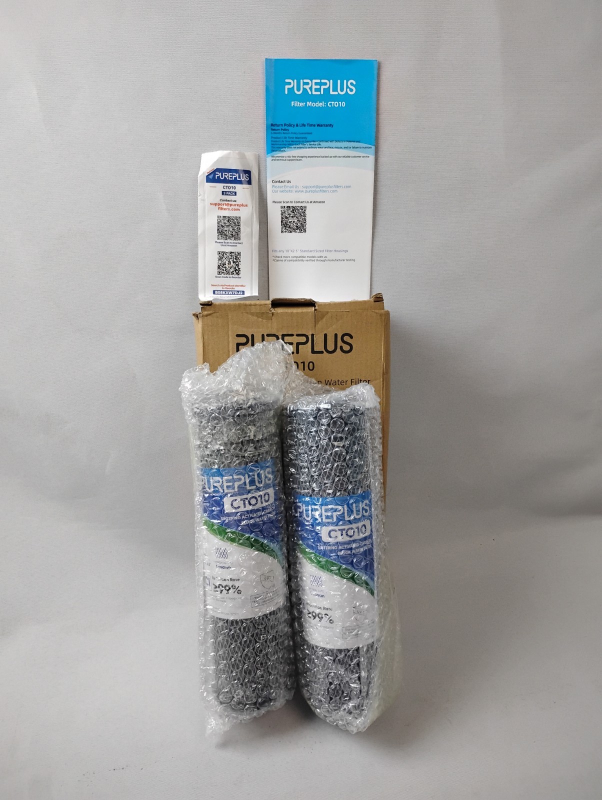 PurePlus 2Pc-CTO10 10″ x 2.5″ Sintering Activated Carbon Block Water Filter New