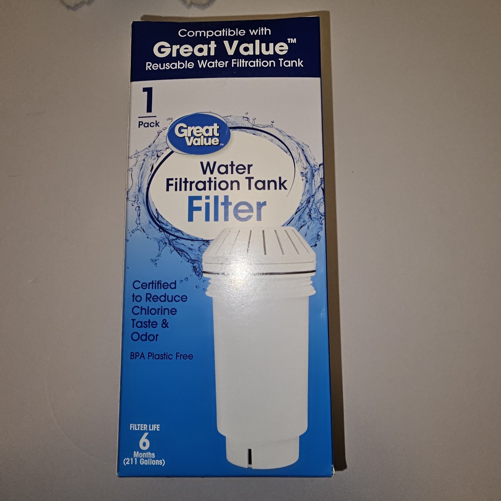 Great Value Water Filtration Tank Replacement Filter 2 Pack Factory Sealed