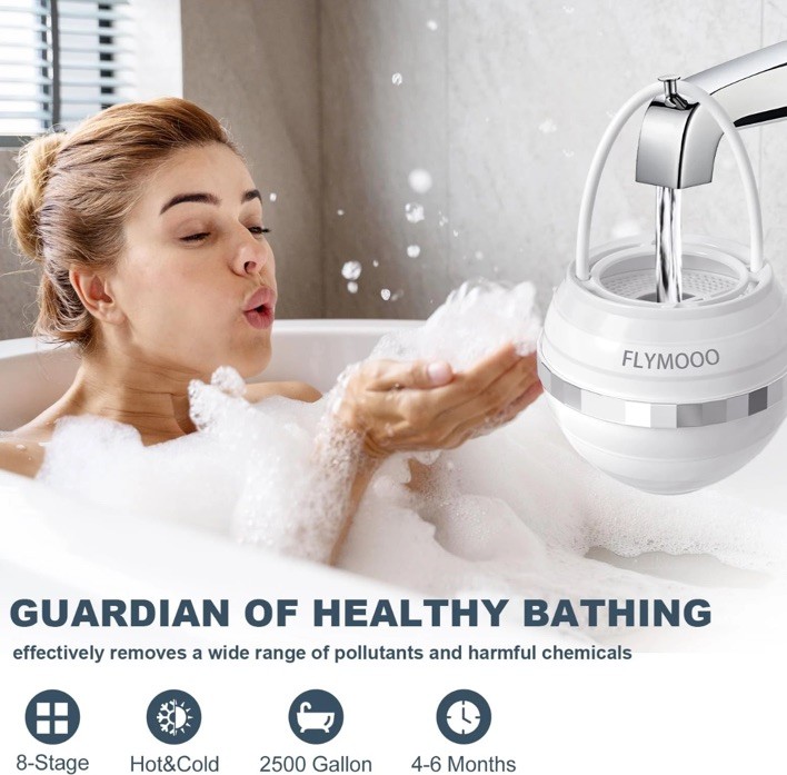 FLYMOOO Bath Filter for Tub, Bathtub Faucet Water Filter with 8 Stages 2,500…