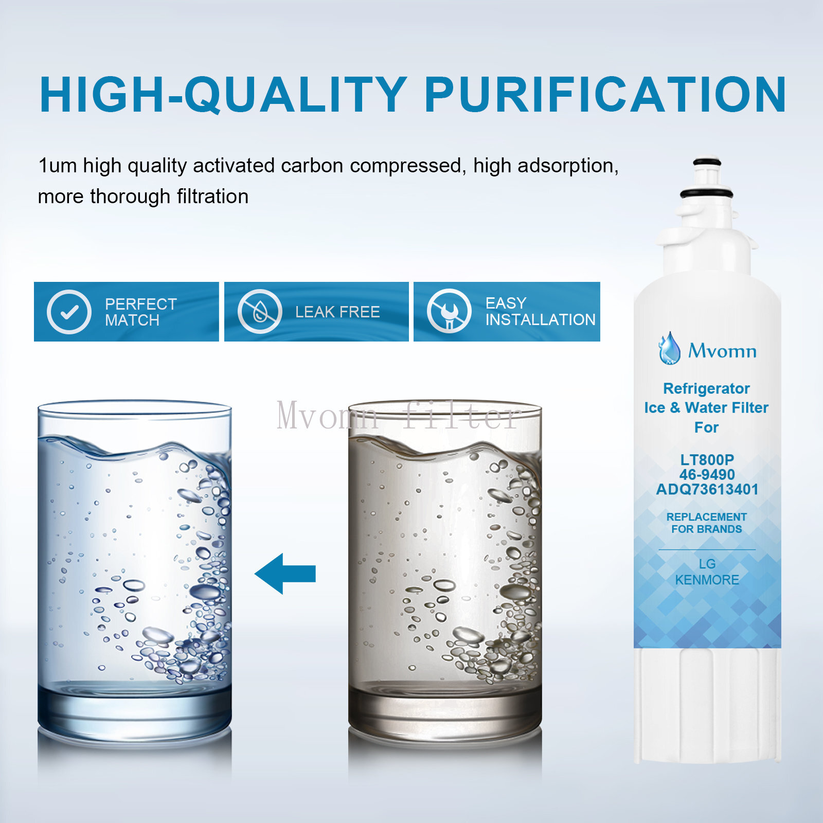 4 Pack Fit For LG LT800P ADQ73613401 HDX FML-4 ADQ73613401-S Water Filter