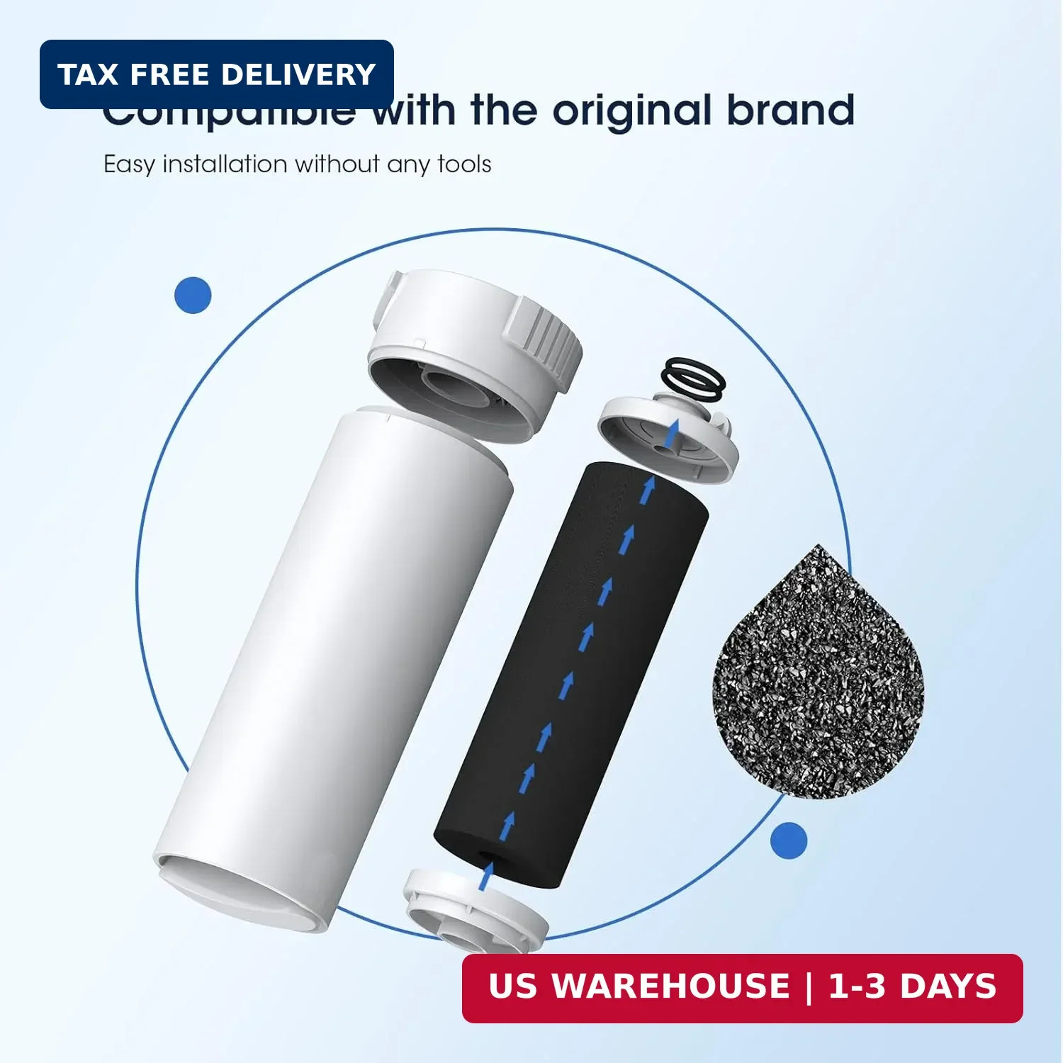 GLACIER FRESH Water Filter Compatible with XWFE (Built-in CHIP), Replacement for