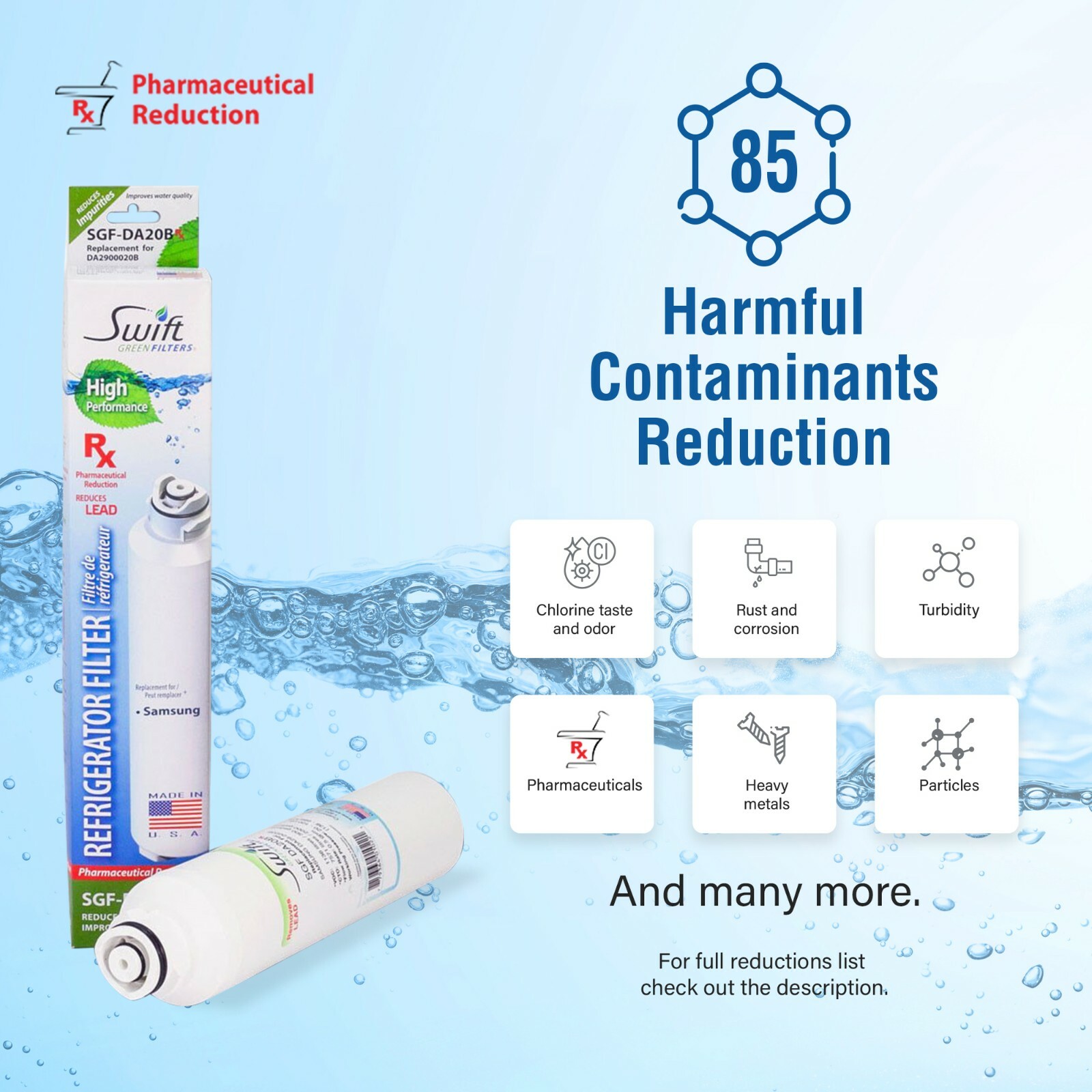 Replacement Samsung DA2900020B HAF-CINEXP Refrigerator Water Filter SGF-DA20B Rx