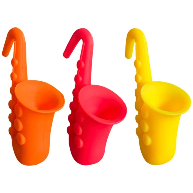 3Pcs Universal Silicones Pot Lid Lifter Saxophone Shape For Multiple Cookware