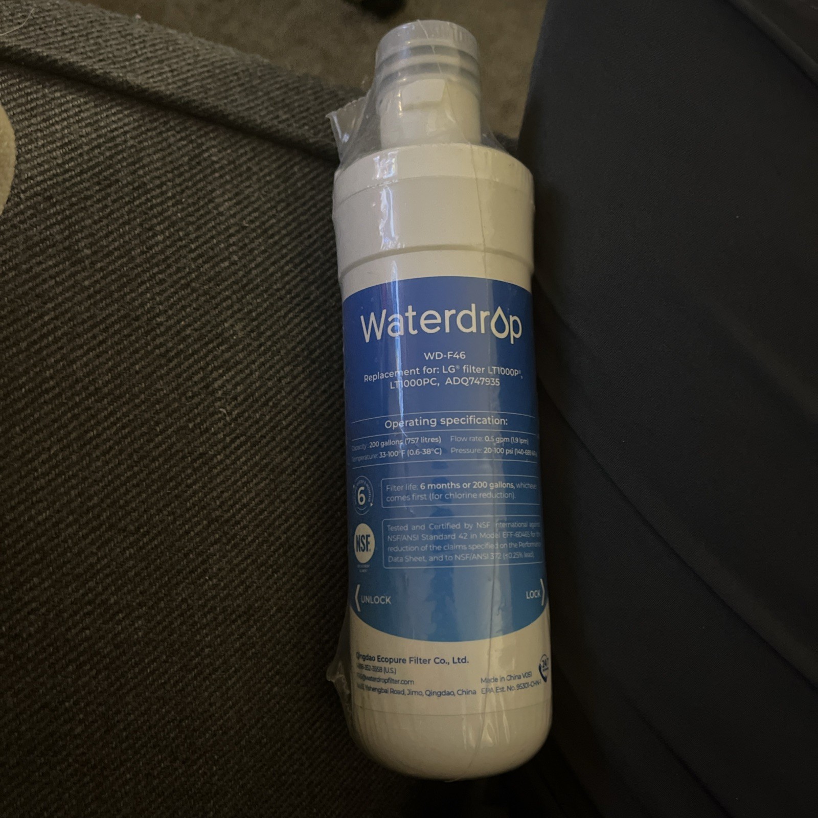 Waterdrop Water Filter WD-F46 Replacement For LG Filters, Sealed