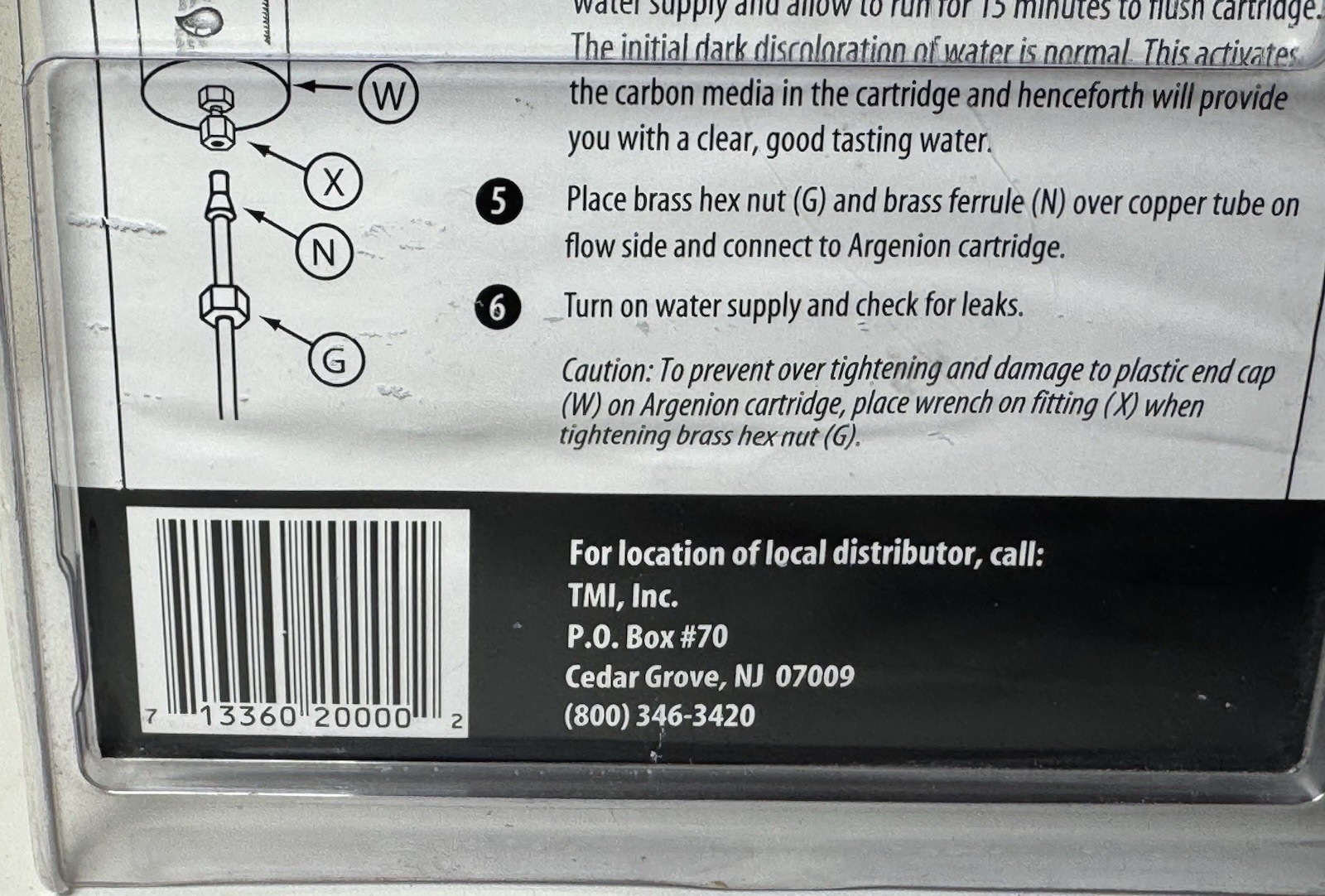 Argenion 20,000 Gallon Refrigerator In-line Water Filter 5 Yr. NEW SEALED