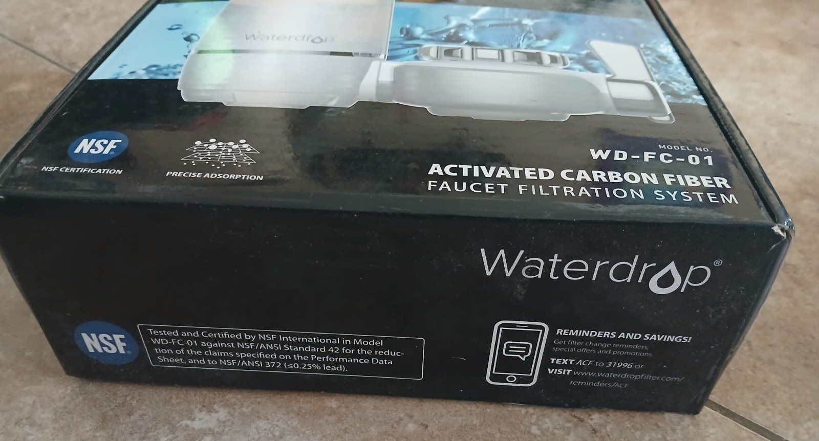Waterdrop Activated Carbon Fiber Faucet Filtration System Model WD-FC-01