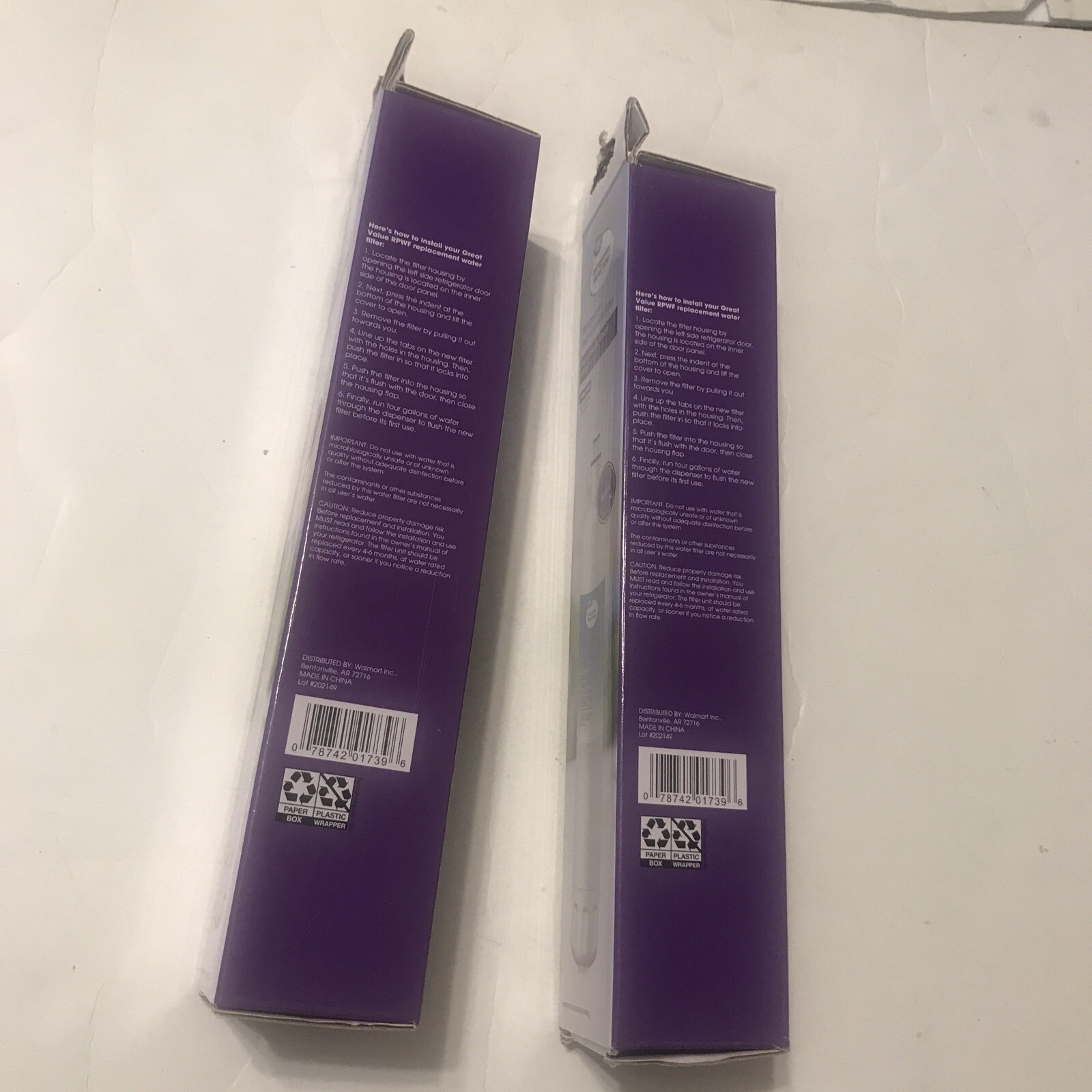 Great Value Refrigerator Replacement Filter Set Of 2 For GE RPWF 4155