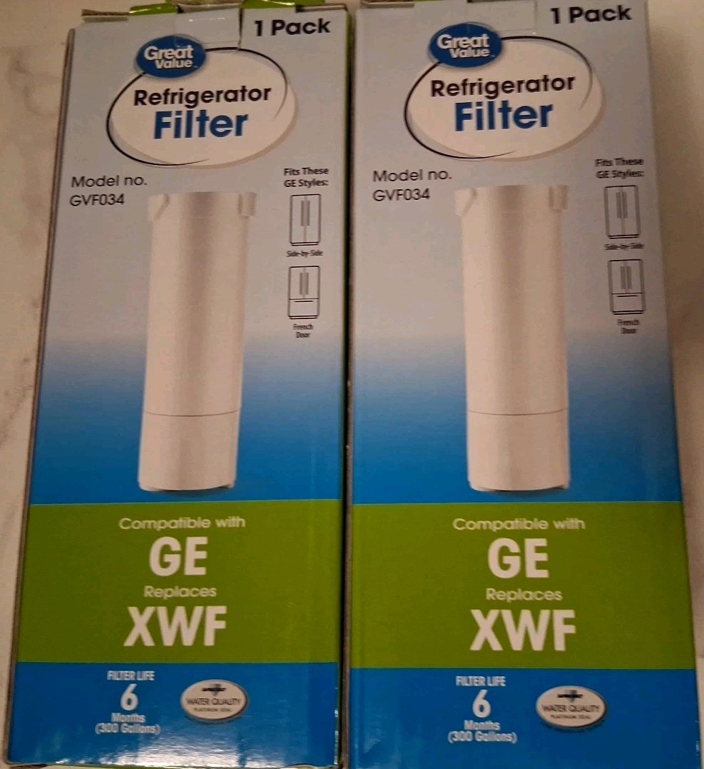 Great Value Replacement Refrigerator Water Filters GVF034 Compatible XWF New Lot