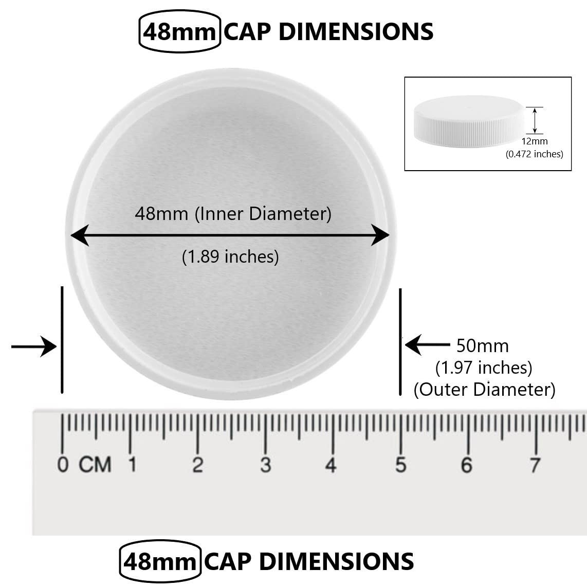 Screw-On Caps Compatible with 1-5 Gallon Bluewave, New Wave 48mm, White
