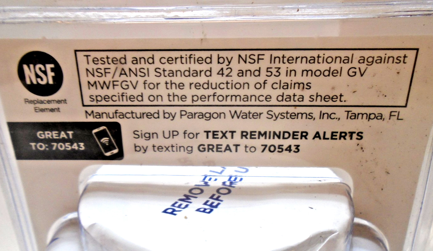 2X Refrigerator Filter Replacement Cartridge for GE MWF Great Value (MWFGV) F/S
