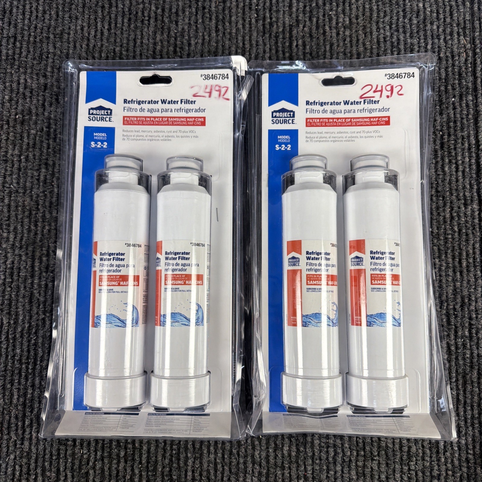 Project Source Two 2-Packs Twist Refrigerator Water Filter #3846786