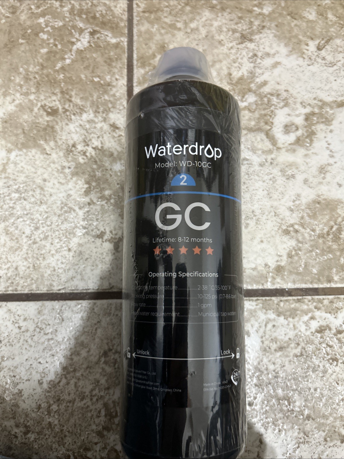 Waterdrop WD-10GC Replacement Water Filter GC Lifetime 8-12 Months New Sealed