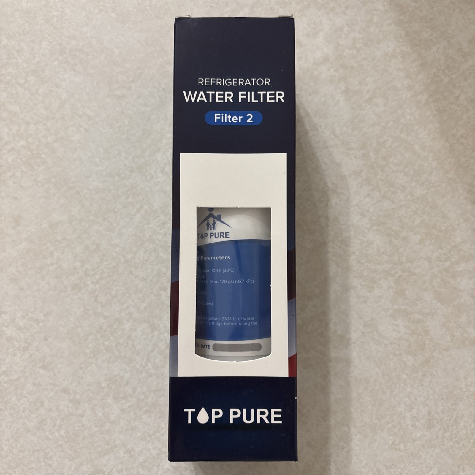 Top Pure Refrigerator Water Filter 200 Gallon Filter 2 Open Box Sealed Filter