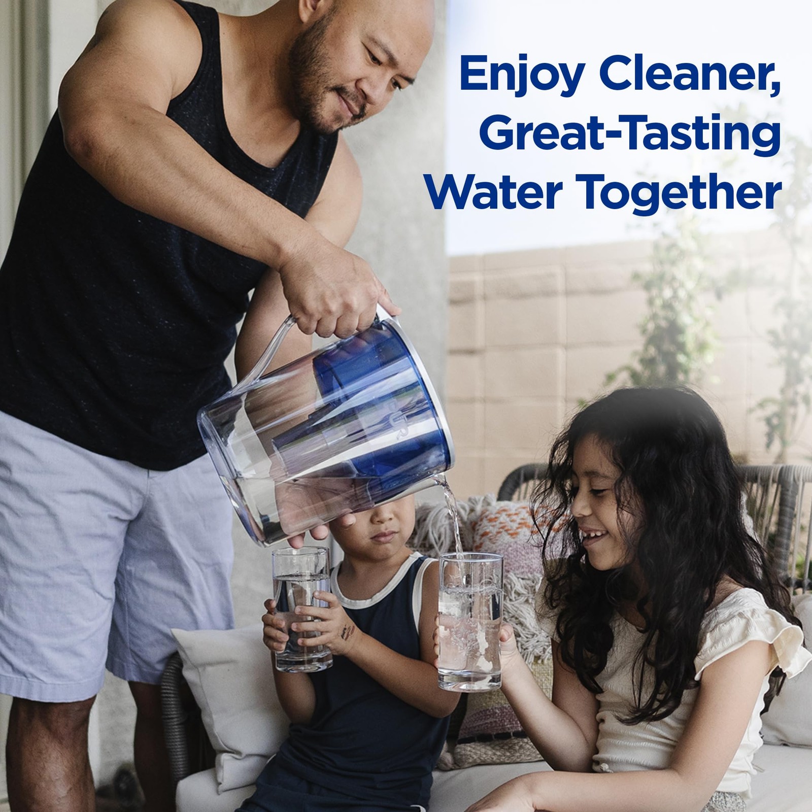 PUR Plus Lead Reducing Water Pitcher and Dispenser 1 Count (Pack of 1), Blue
