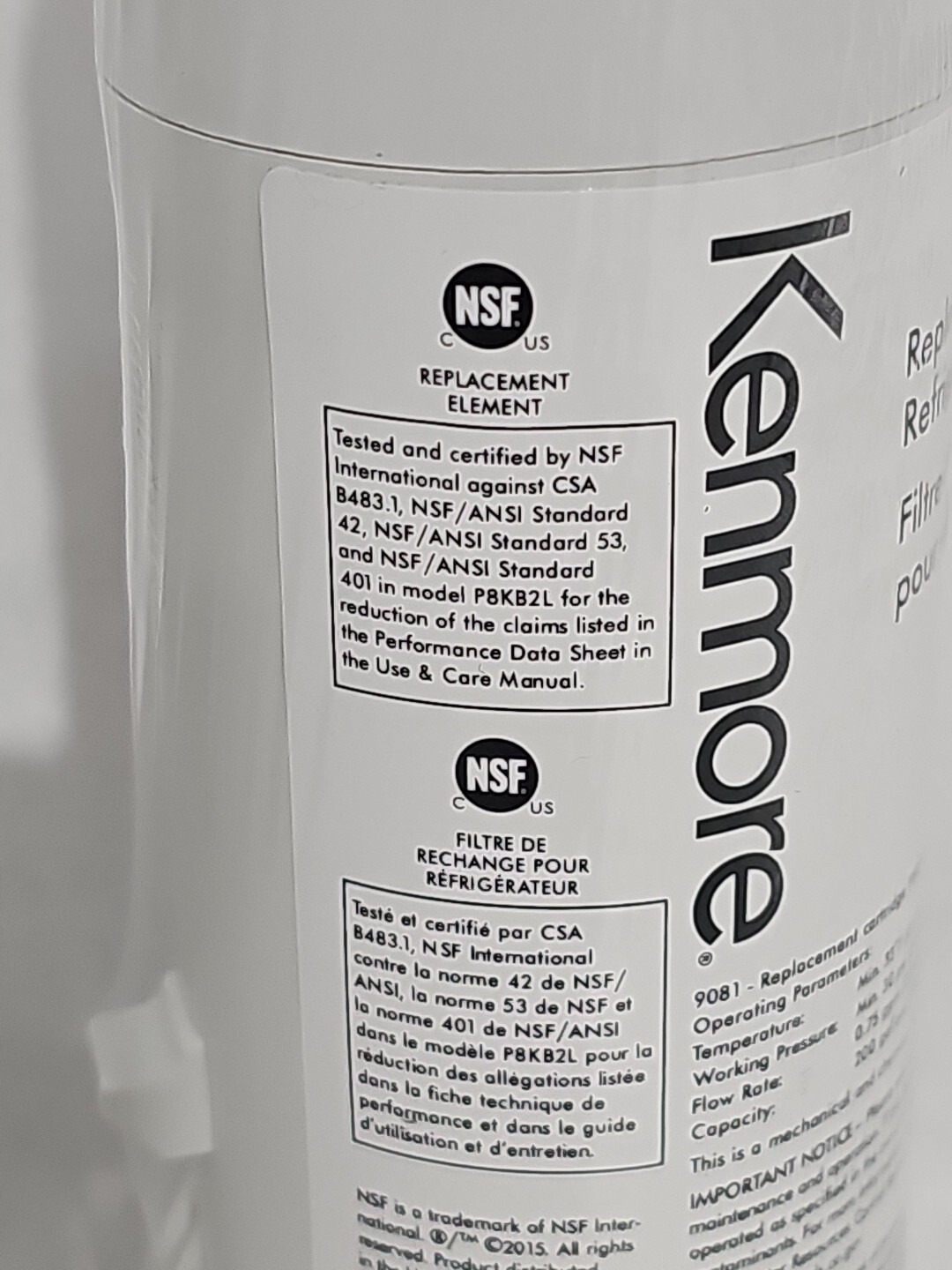 1 Kenmore 9081 469081 46-9930 Refrigerator Fresh Ice Water Filter