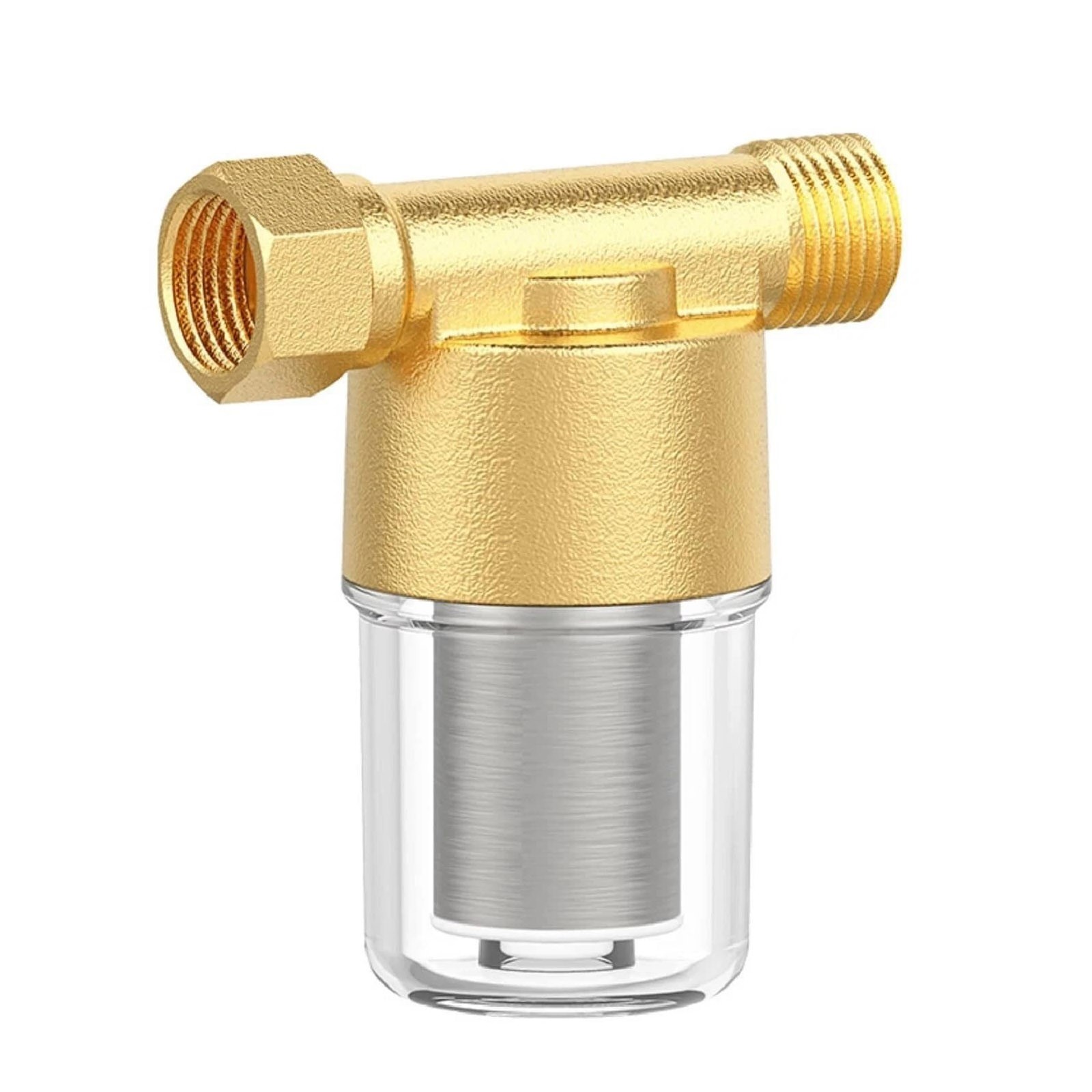 Brass Sediment Filter for Water Heater 40 Micron Reusable 1/2 3/4 Inch Strainer
