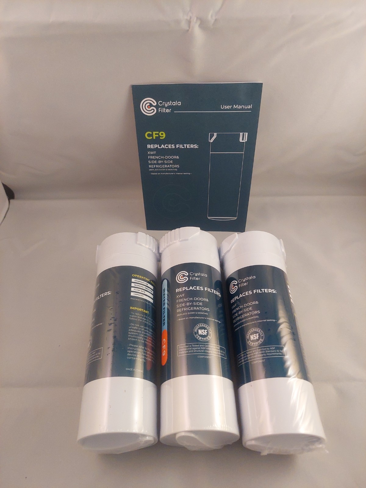 New Crystala Filters XWF Water Filter 3-Pack of CF9 In package (f-6)
