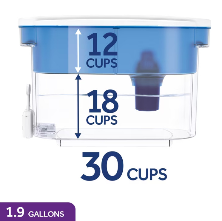 PUR 30 Cup Water Filtration Dispenser DS1800Z Blue White 1 Filter