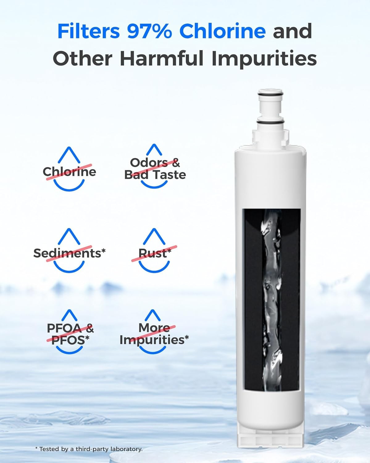 Waterdrop 4396508, 4396510, 4396508p, 4396547 Refrigerator Water Filter, 4 Packs