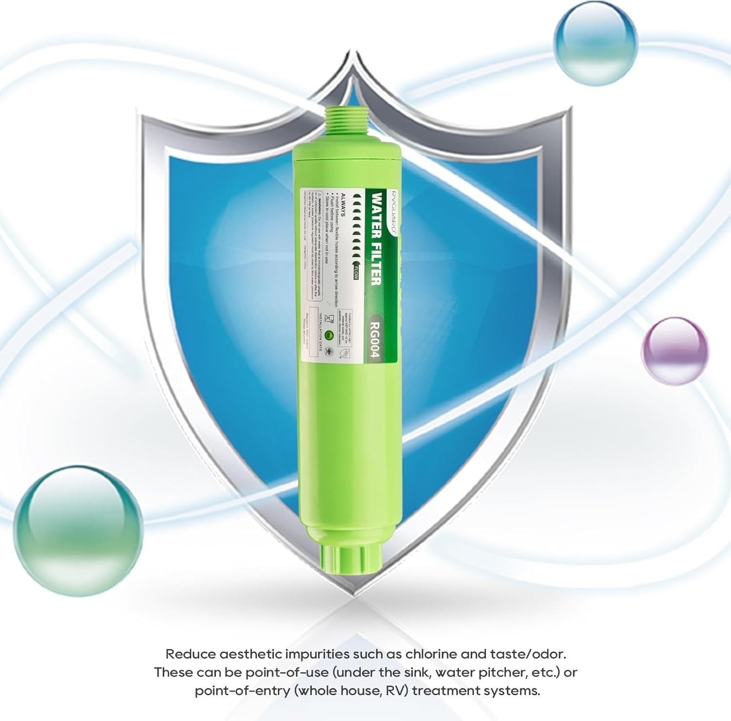 New 3 Pack RVGUARD Inline RV Water Filter Reduces Odors Bad Taste Chlorine