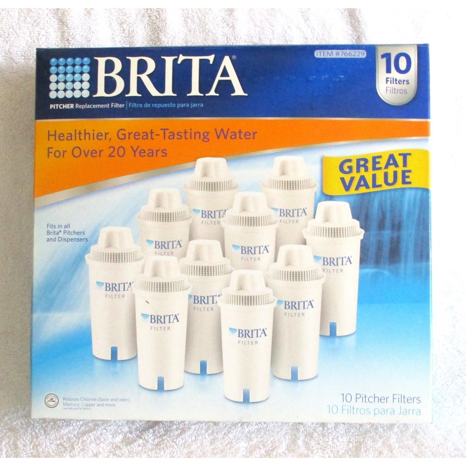 Brita Standard Water Filter Replacements 7 in Pack-Pitchers Dispensers 766229