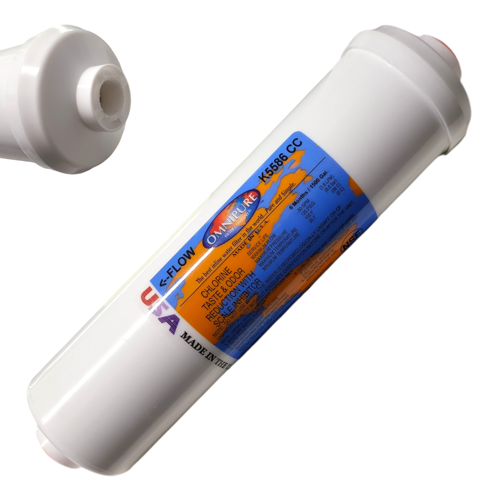 Omnipure K5586-CC Inline Filter With Scale Inhibitor – 3/8″ Female Port Thread