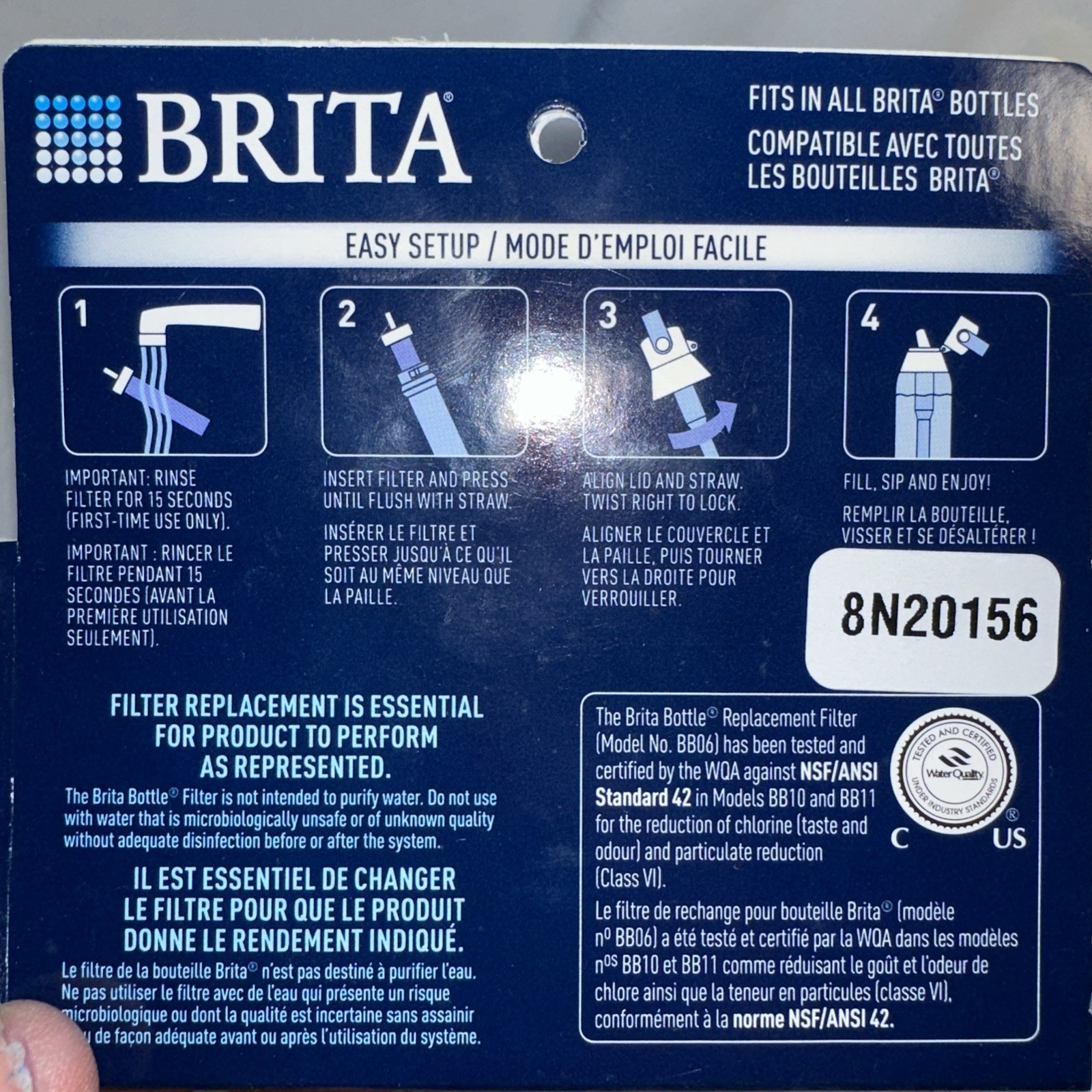 Set of 2 Brita Premium Water Bottle Replacement Filters 2 Count 40 gallons NIB