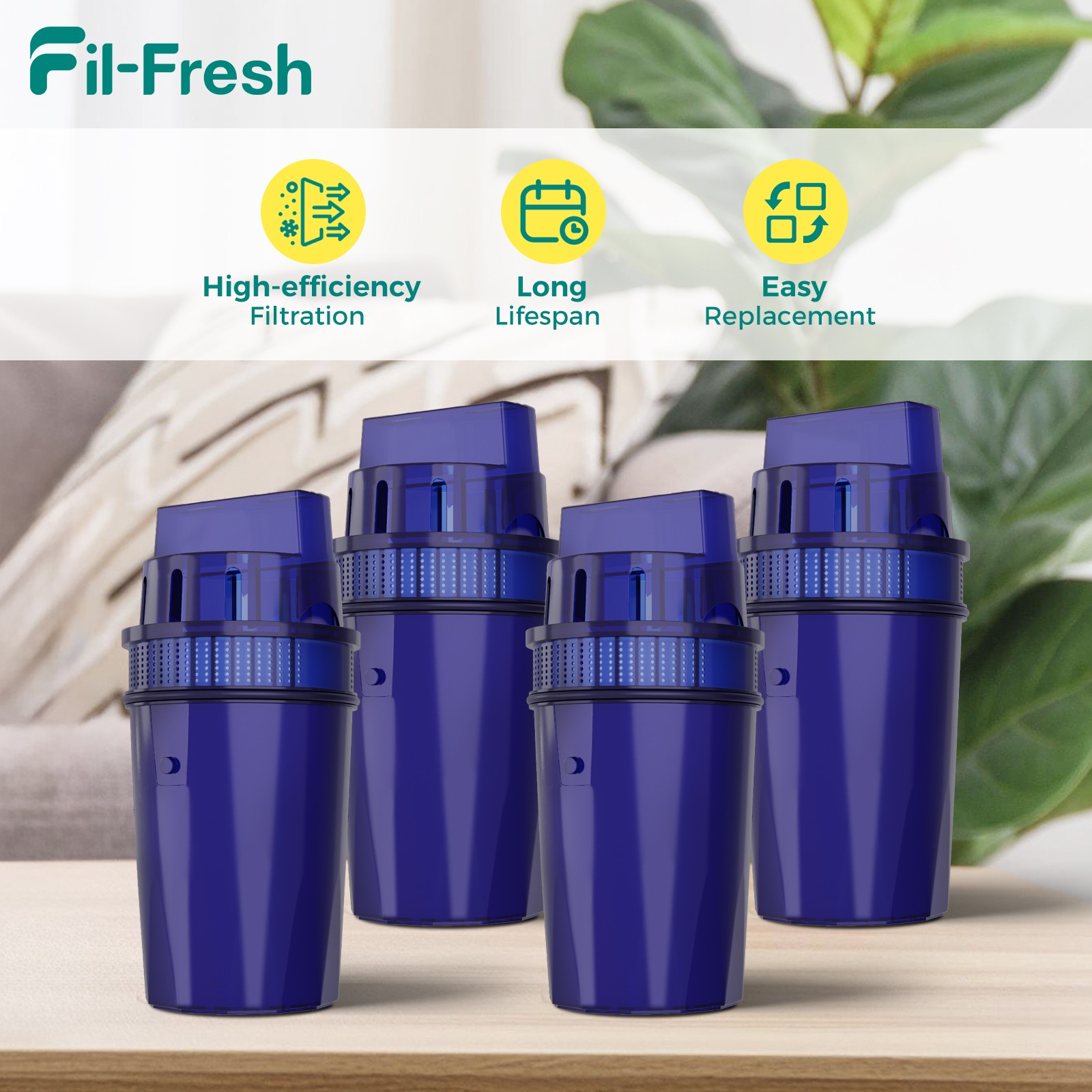Fil-Fresh Water Filter Replacement 4-Pack for Water Pitchers PPF900 CRF-950Z NSF