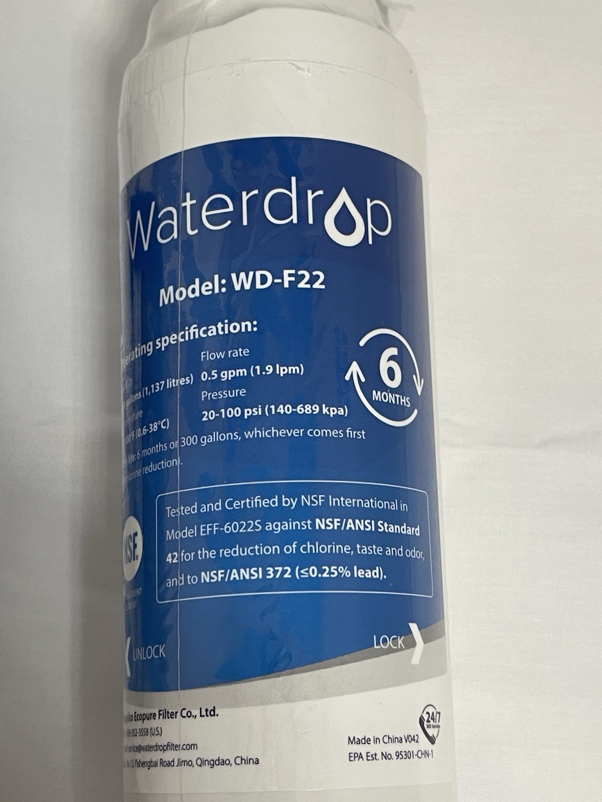 Waterdrop WD-F22 LOT of 2 Replacements For GE MSWF Refrigerator Water Filter