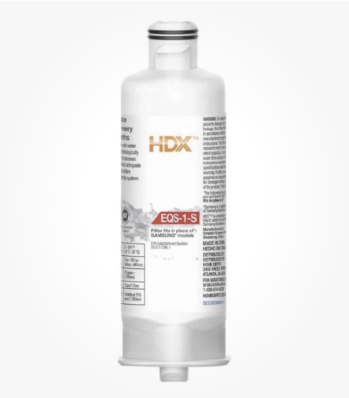 HDX EQS-1-S Standard Refrigerator Water Filters For Samsung HAF-QIN