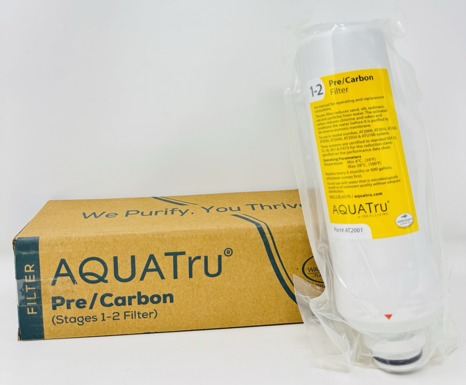 AquaTru Replacement Pre/Carbon Water Filter Stages 1-2 Sealed In Box
