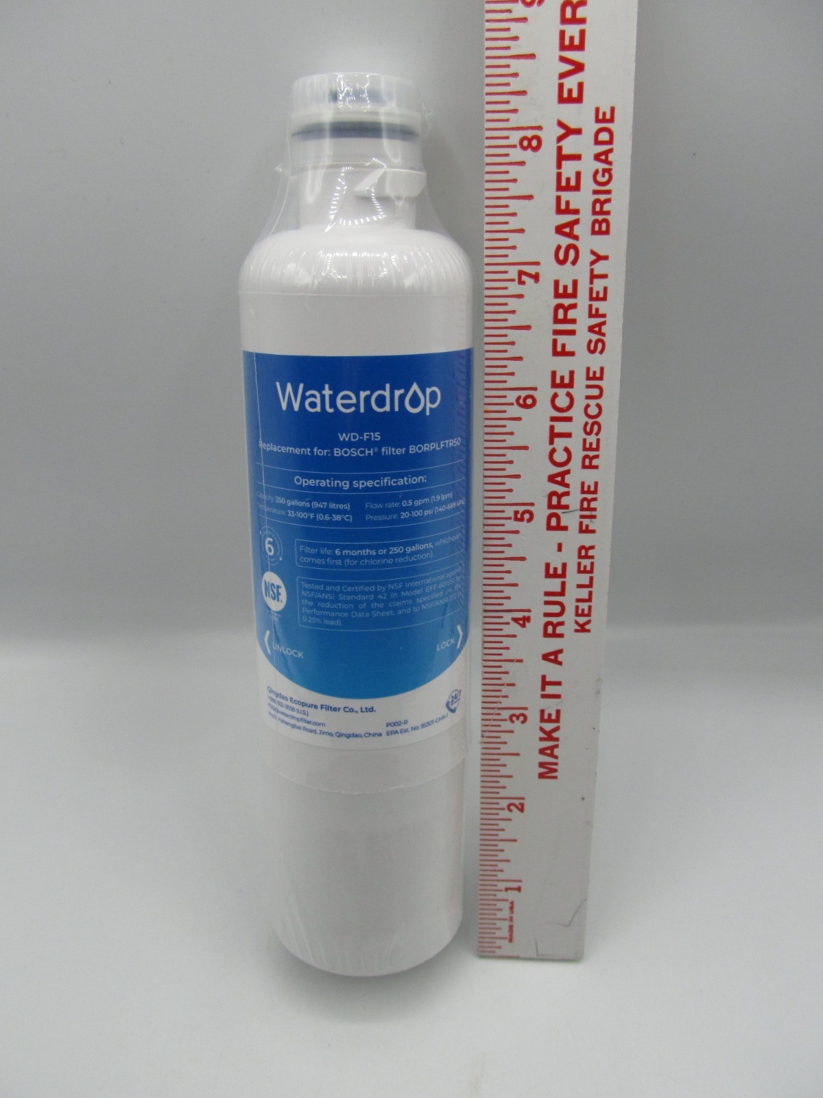 Waterdrop Refrigerator Water Filter WD-F15 Compatible w/ Bosch BORPLFTR50