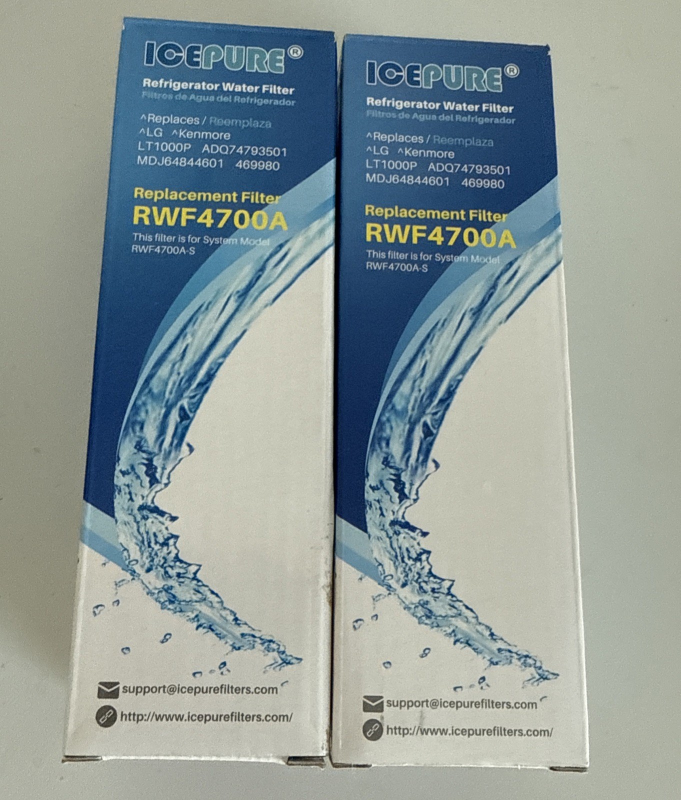 Lot 2 IcePure RWF4700A Refrigerator Water Filters LG LT1000P Kenmore ADQ747935